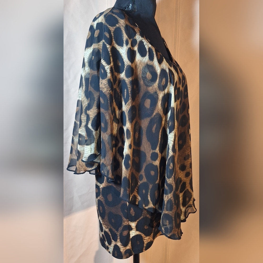 Adele & May Chic Leopard Print Sheer Blouse - image 2